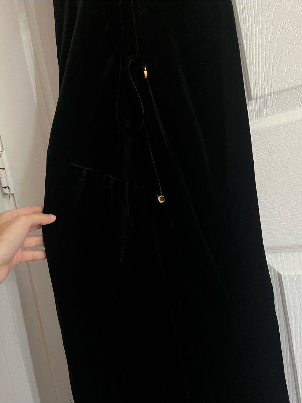 NWT Maria Lucia Hohan Maxi Dress Black Velvet Fatma Gown Cutout size US 2 - Picture 6 of 14